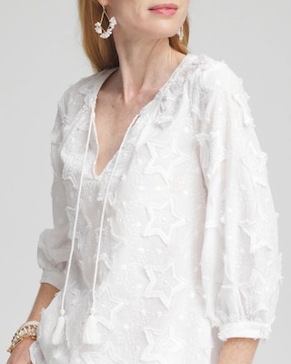 Embroidered Stars Peasant Top click to view larger image.