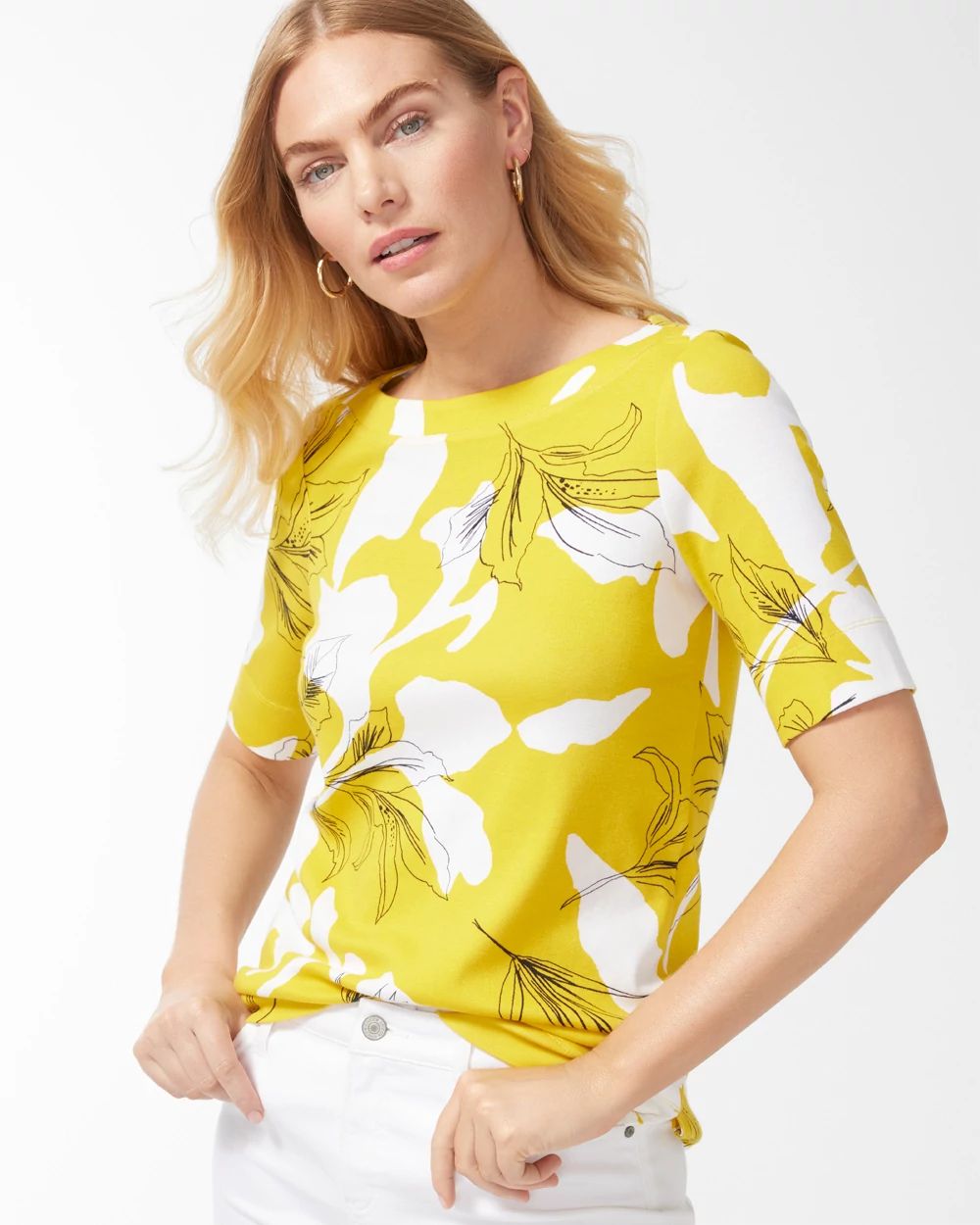 Pima Everyday Floral Print Tee