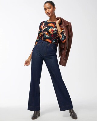 Pima Paisley 3/4 Sleeve Everyday Tee