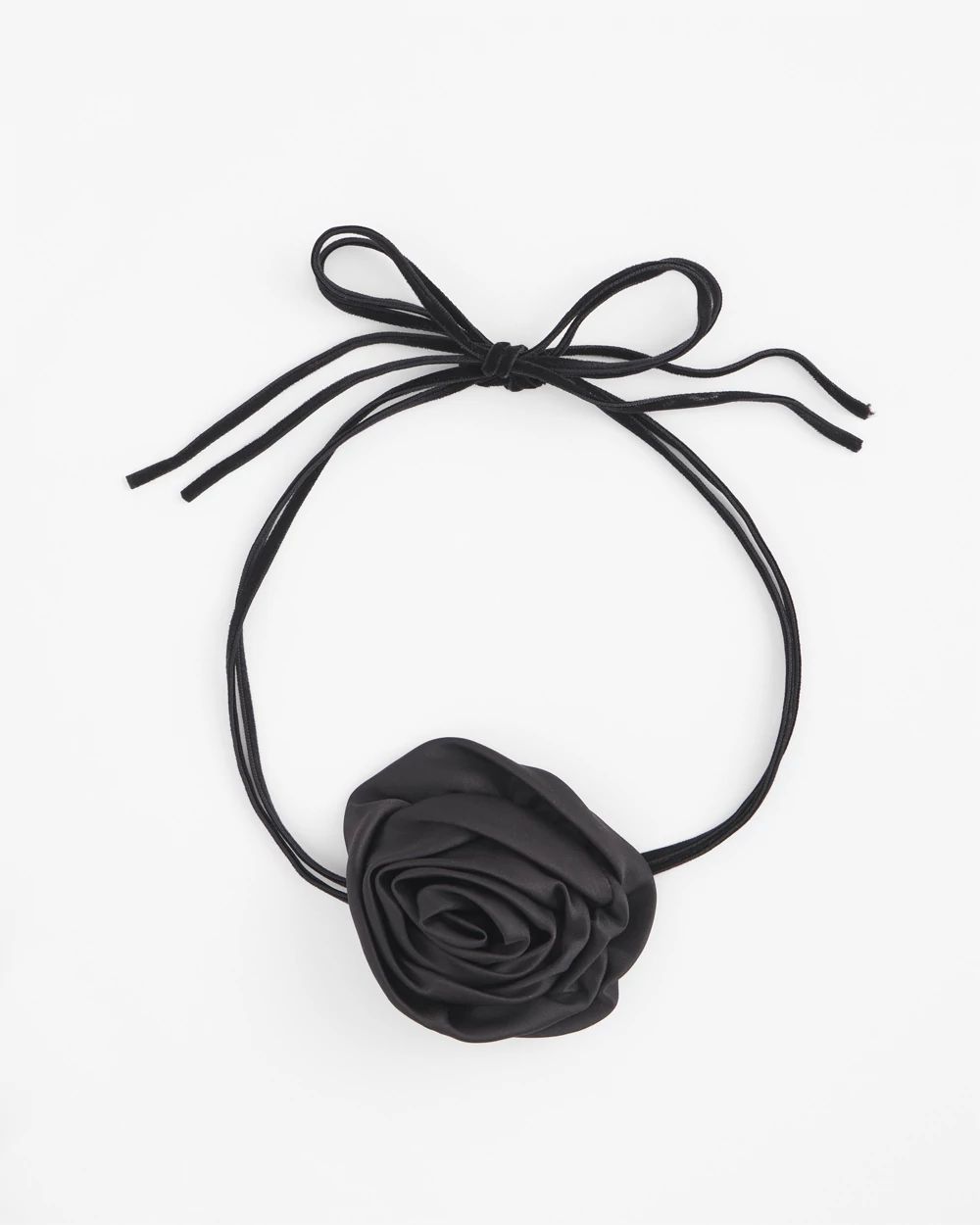 Black Flower Tie Choker Necklace