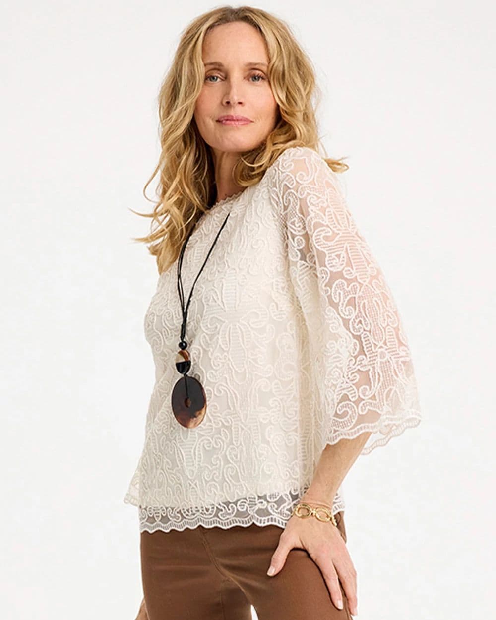 Lace Applique Popover Top