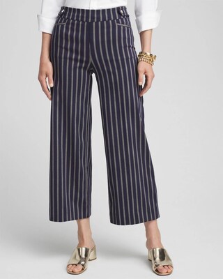 Brigitte Double Stripe Wide Leg Cropped Pants