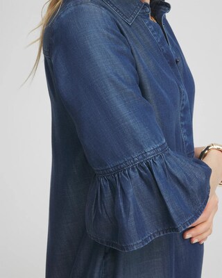 Faux Denim Popover Dress