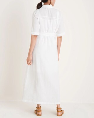 Gauze Maxi Shirt Dress