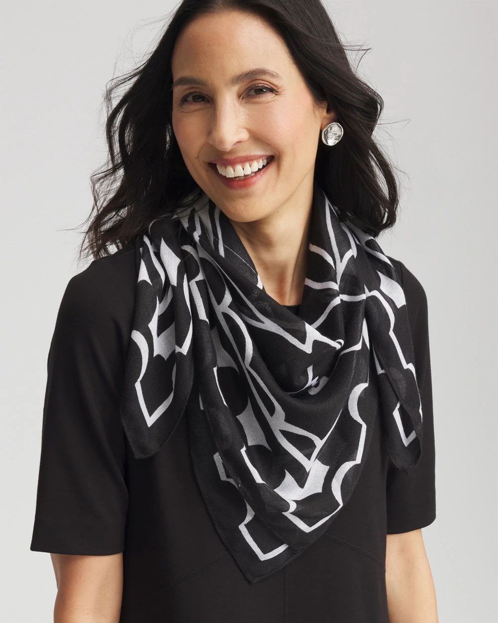 Mixed Print Square Scarf click to view larger image.