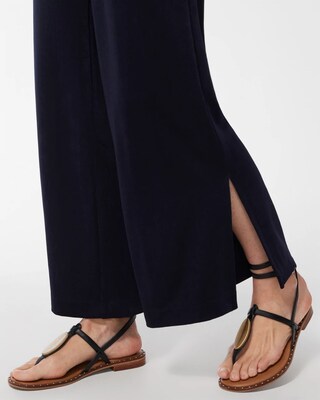 Travelers Wide Leg Side Slit Ankle Pants