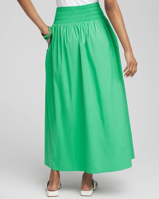 Poplin Smocked Waist Skirt click to view larger image.