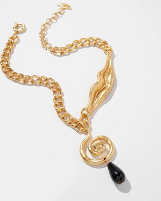 Onyx Swirl Y-necklace