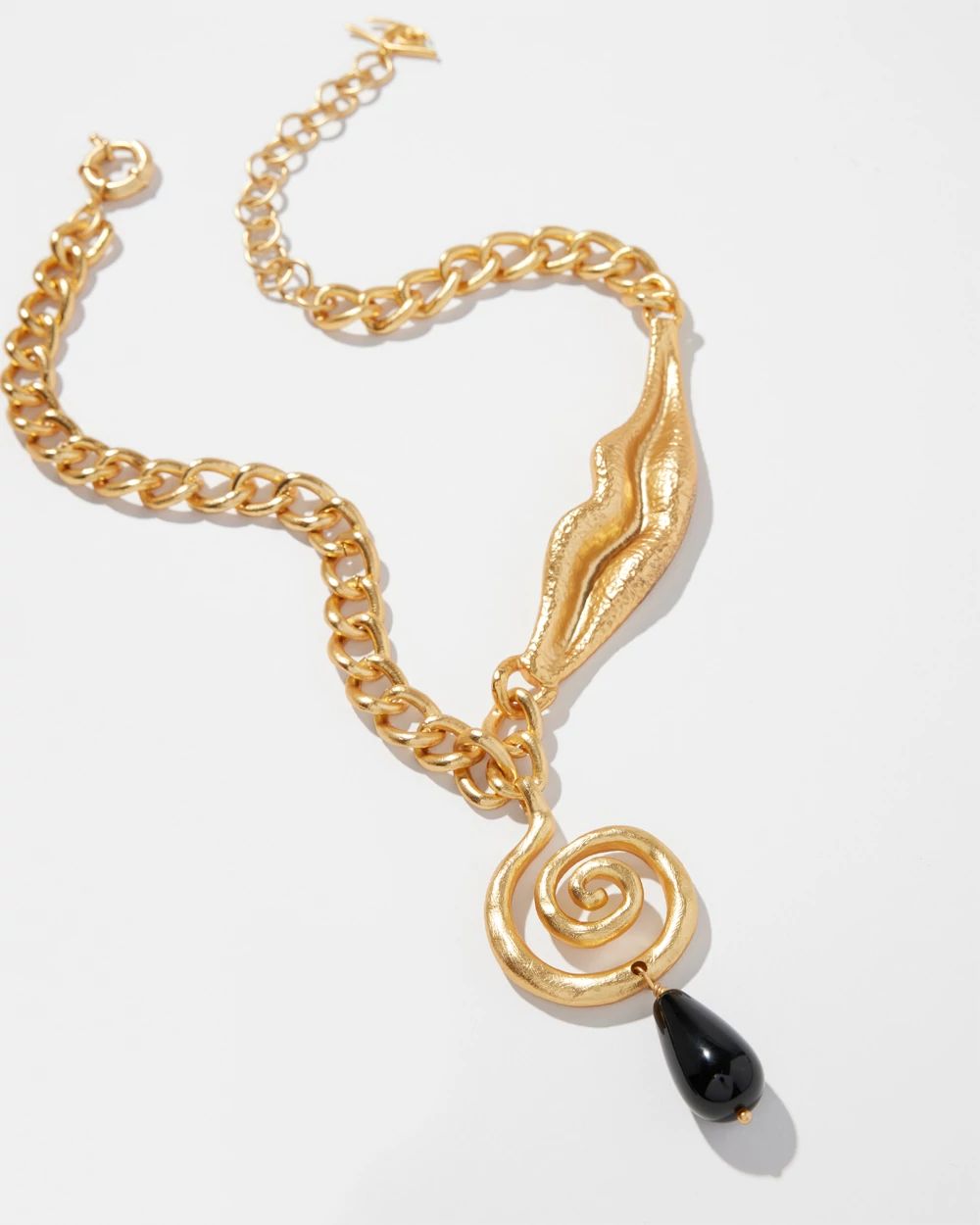 Onyx Swirl Y-necklace