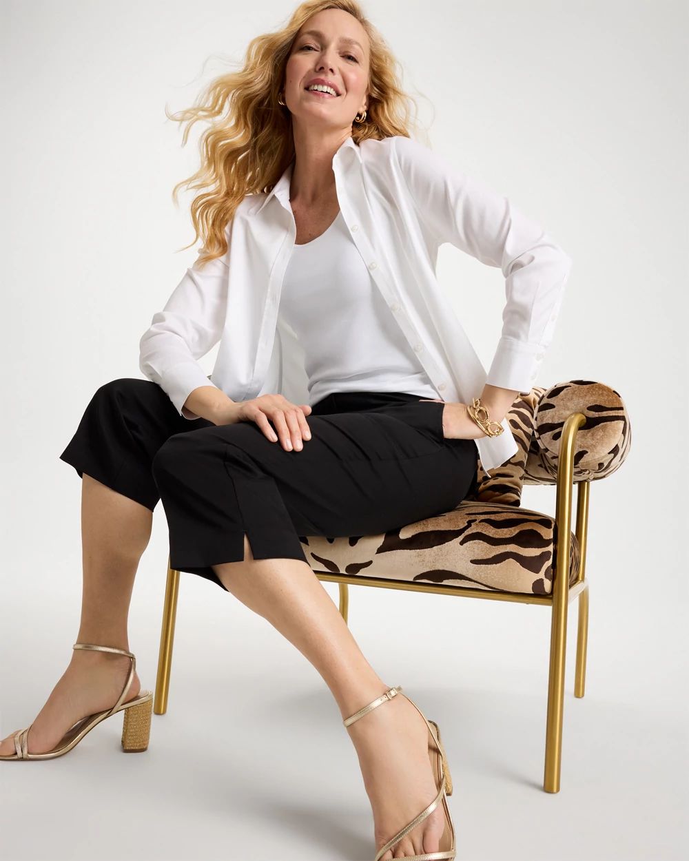 Emme Sateen Straight Capri Pants click to view larger image.