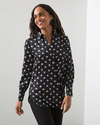 Twill Heart Print Tunic
