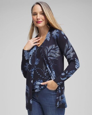 Spun Rayon Floral Cardigan