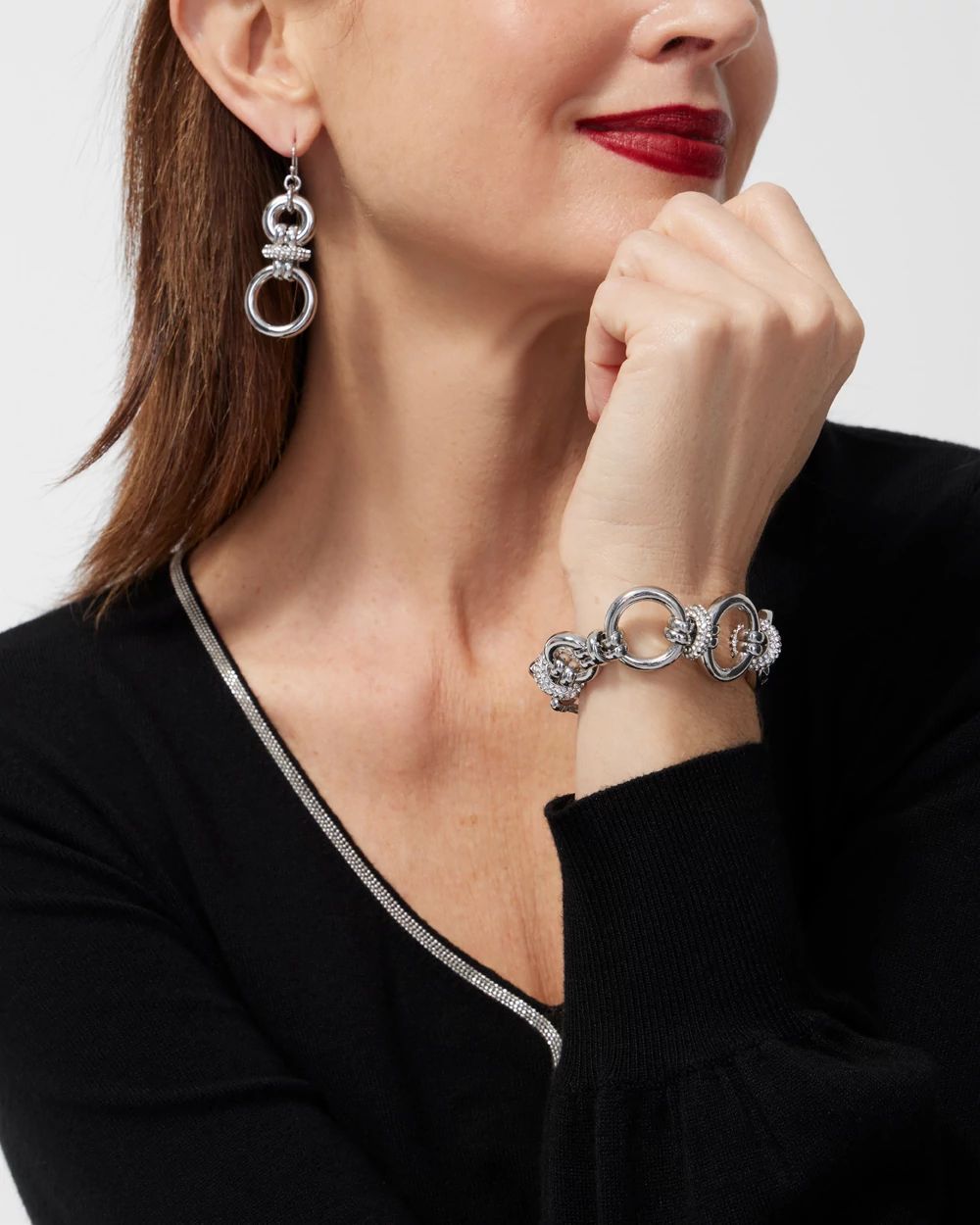 Silver Tone Links Bracelet