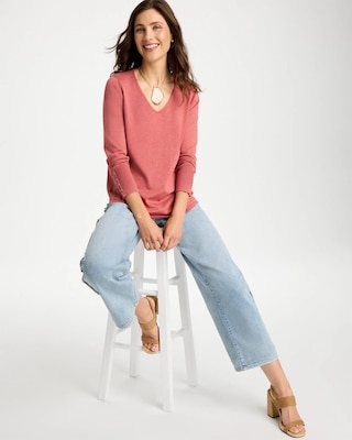 Ella V-Neck Pullover Sweater click to view larger image.