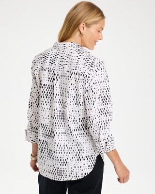 No Iron™ Stretch Geo Print Shirt click to view larger image.