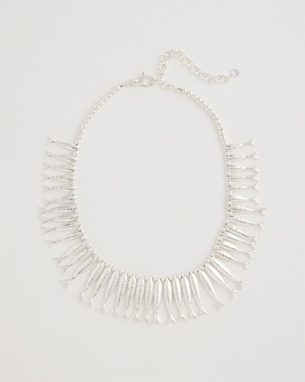 Silvertone Fish Collar Necklace