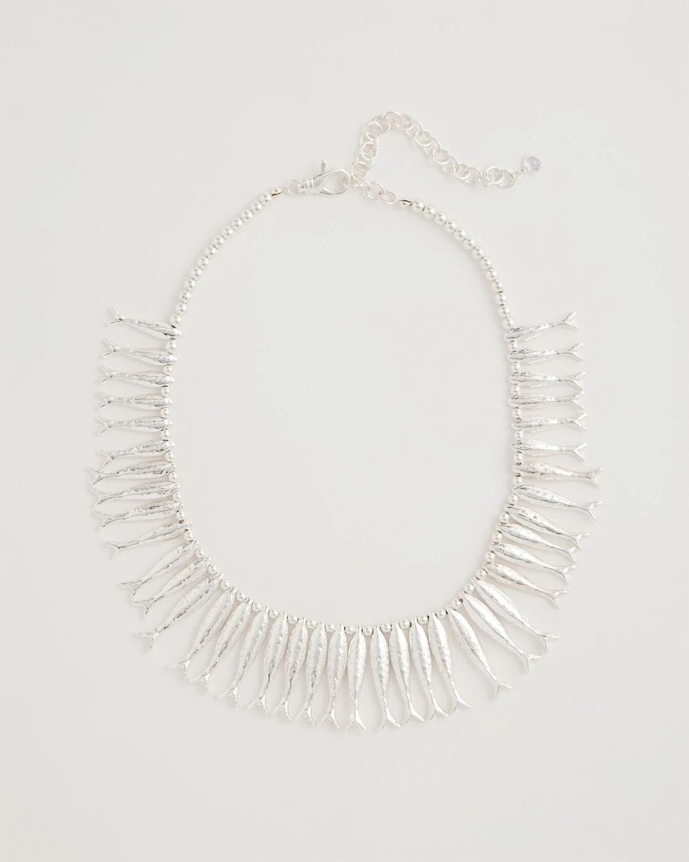 Silvertone Fish Collar Necklace
