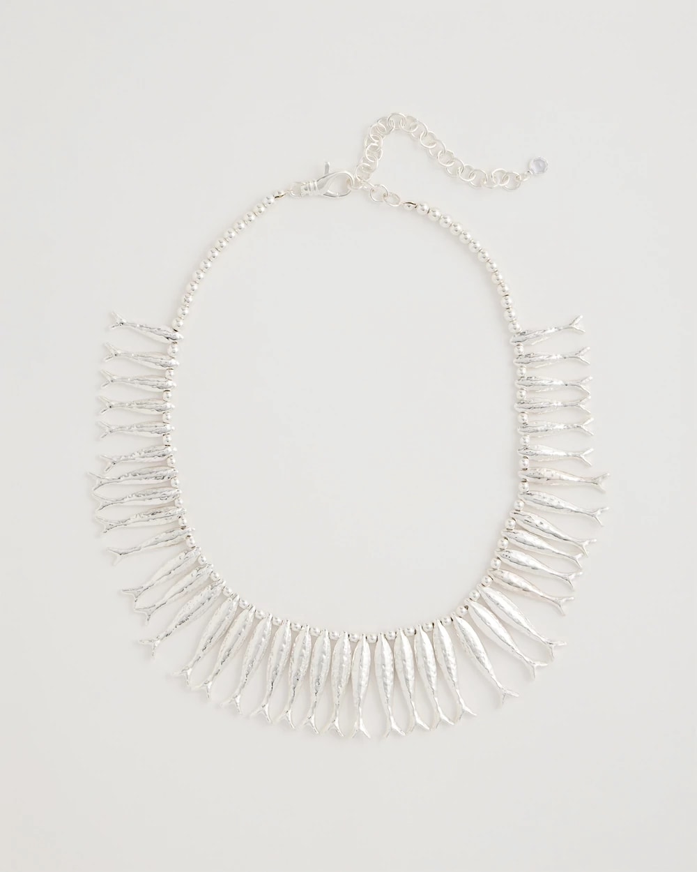 Silvertone Fish Collar Necklace