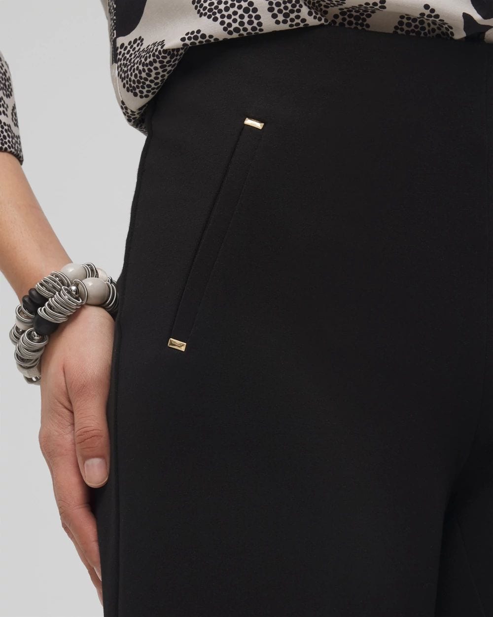 Petite Juliet Ponte Wide Leg Cropped Pants click to view larger image.