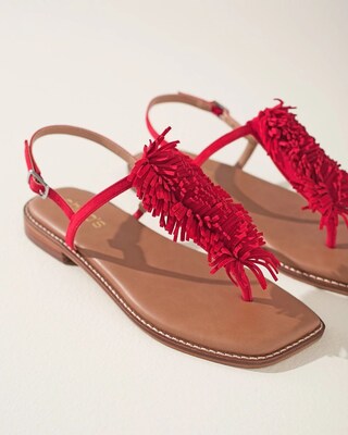 Fringe Thong Sandals