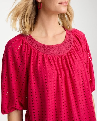 Textured Jacquard Peasant Tee click to view larger image.