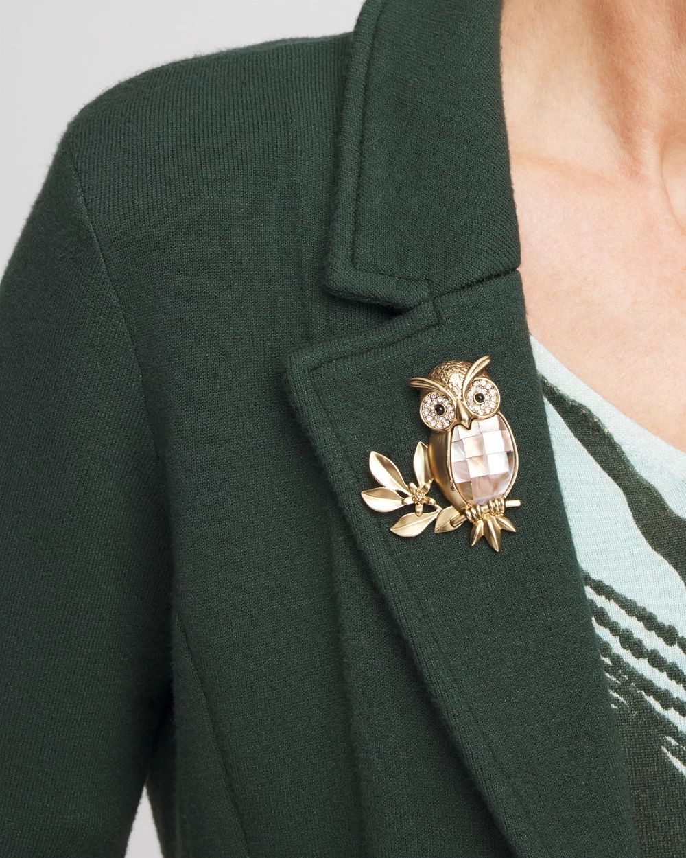 Goldtone Owl Brooch