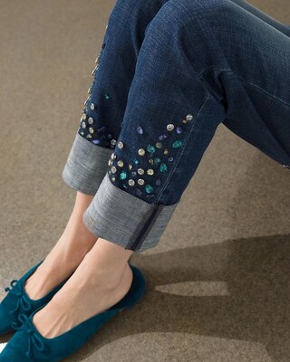 Girlfriend Jewel Cuff Ankle Jeans