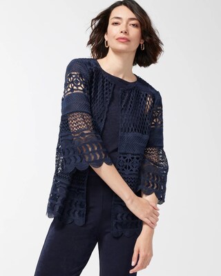 Travelers Collection Crochet Jacket