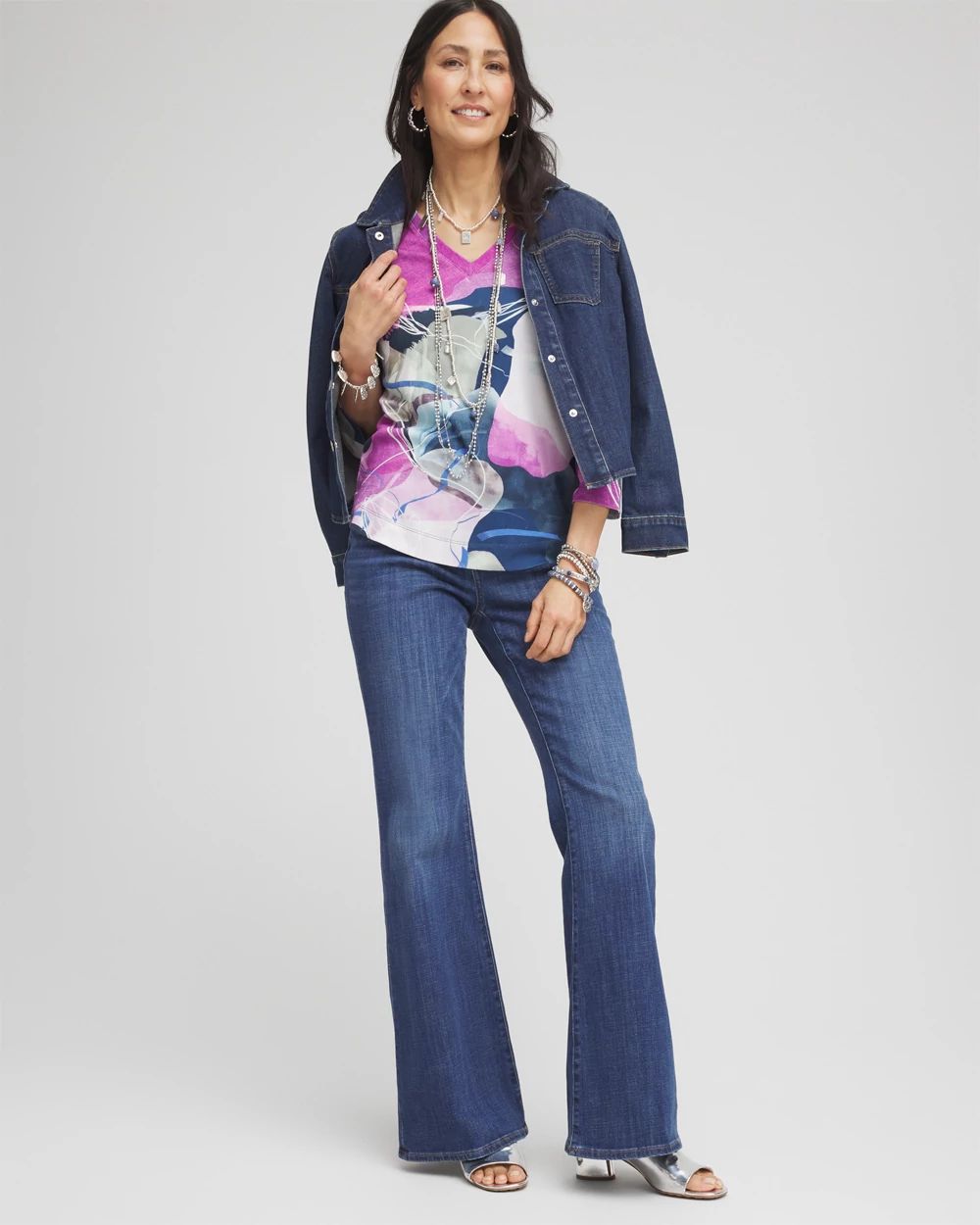 Watercolor Pima 3/4 Sleeve Everyday Tee