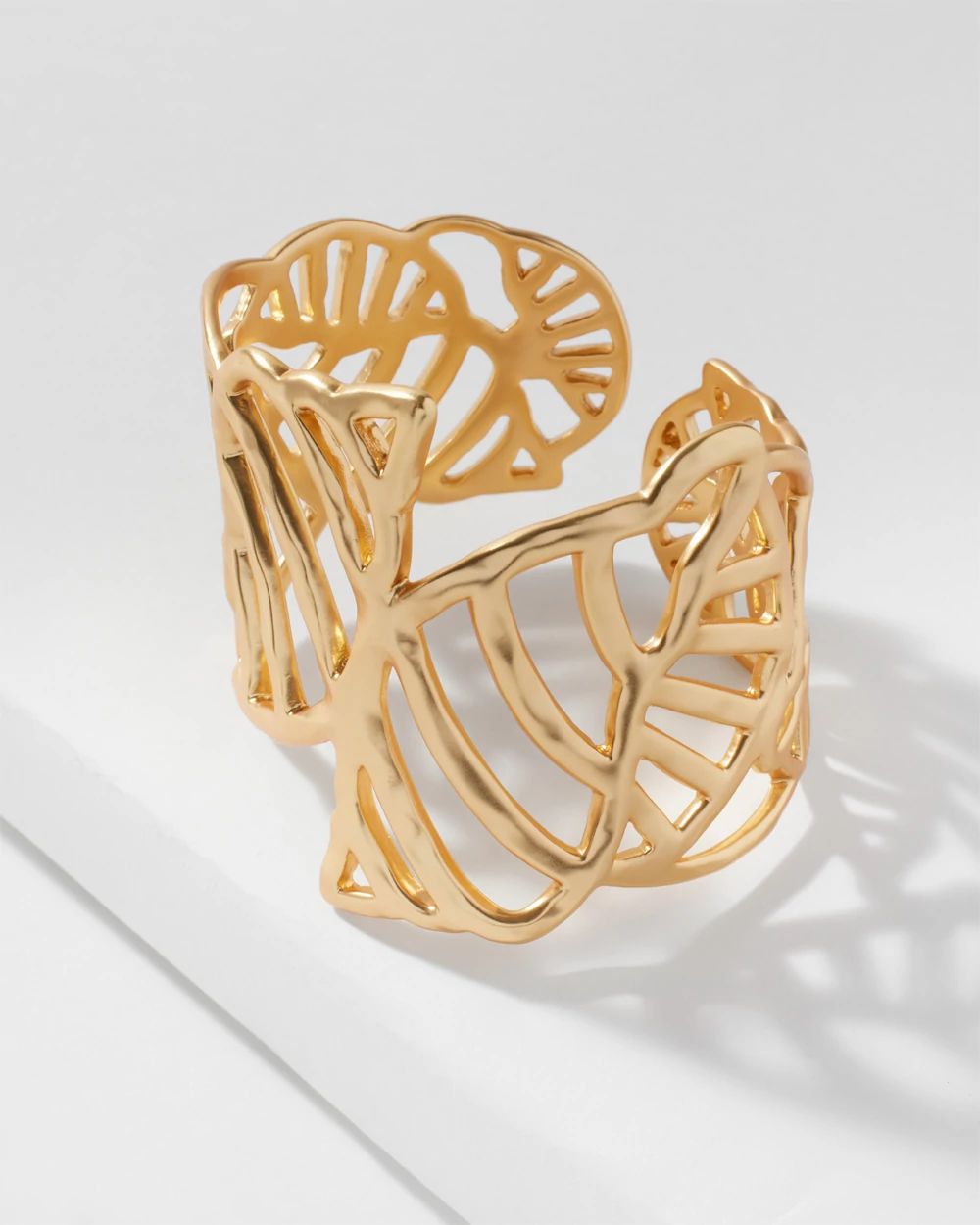 Shell Gold Tone Cuff Bracelet