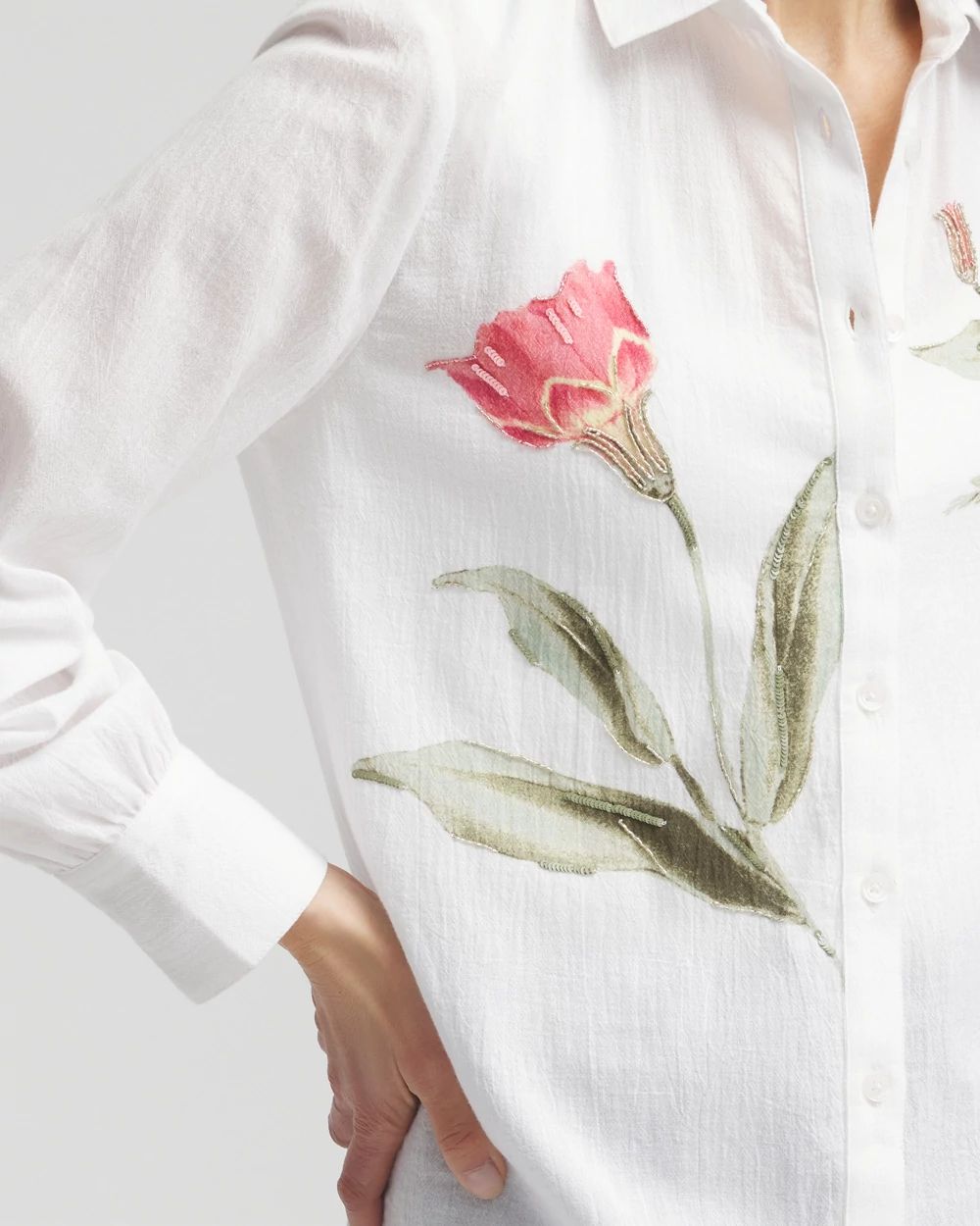 Cotton Voile Collared Tunic