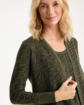 Ella Jacquard Long-Sleeve Cardigan click to view larger image.