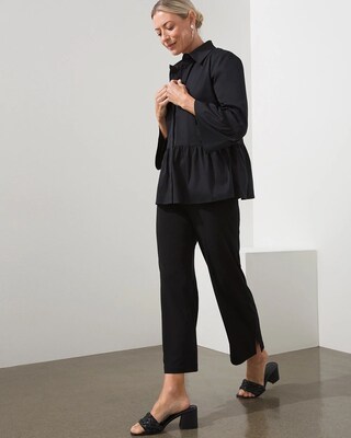 Black Label Poplin Peplum Shirt