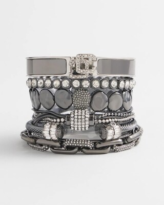 Hematite Pavé Beaded Bracelet