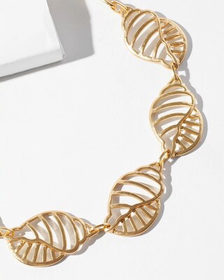 Shell Gold Tone Bib Necklace