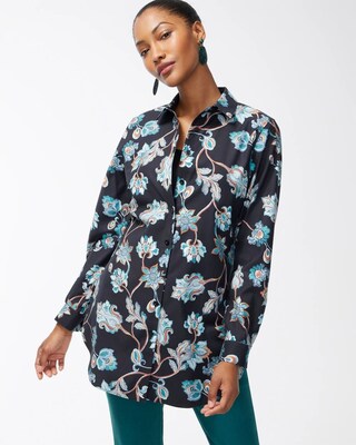 No Iron Stretch Floral Tunic