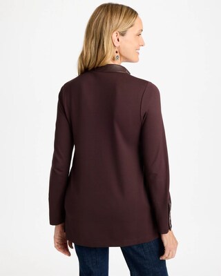 Ponte Knit Faux Leather-Trim Tunic click to view larger image.