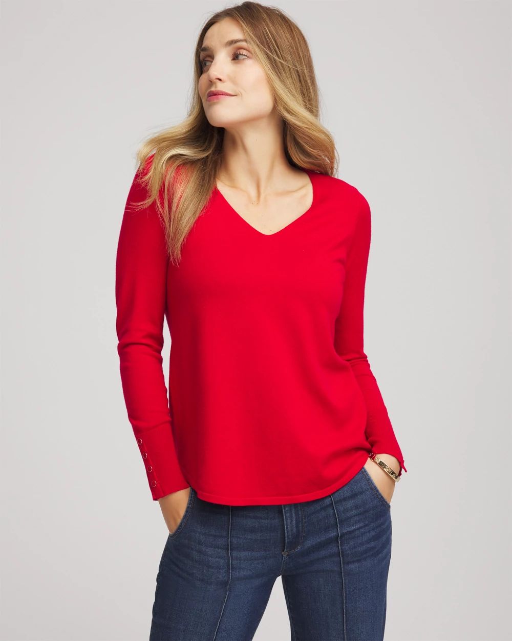 Ella V-Neck Pullover Sweater