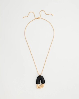 Black-Gold Pendant Necklace