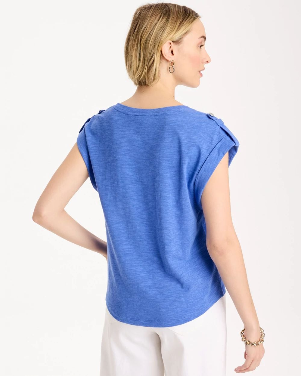 Cotton Slub Epaulette Tee
