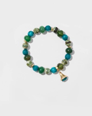 Jade & Agate Dangle Stretch Bracelet