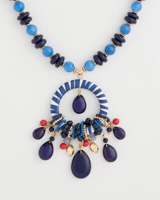 Americana Mixed Media Pendant Necklace click to view larger image.