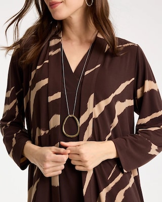 Travelers™ Knit Animal Print Duster Cardigan click to view larger image.