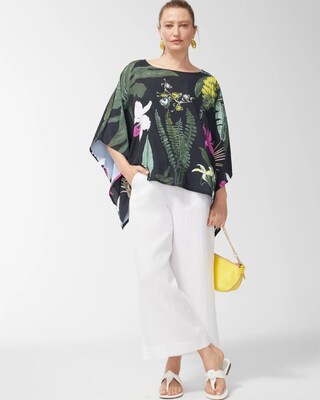 Tropical Print Poncho