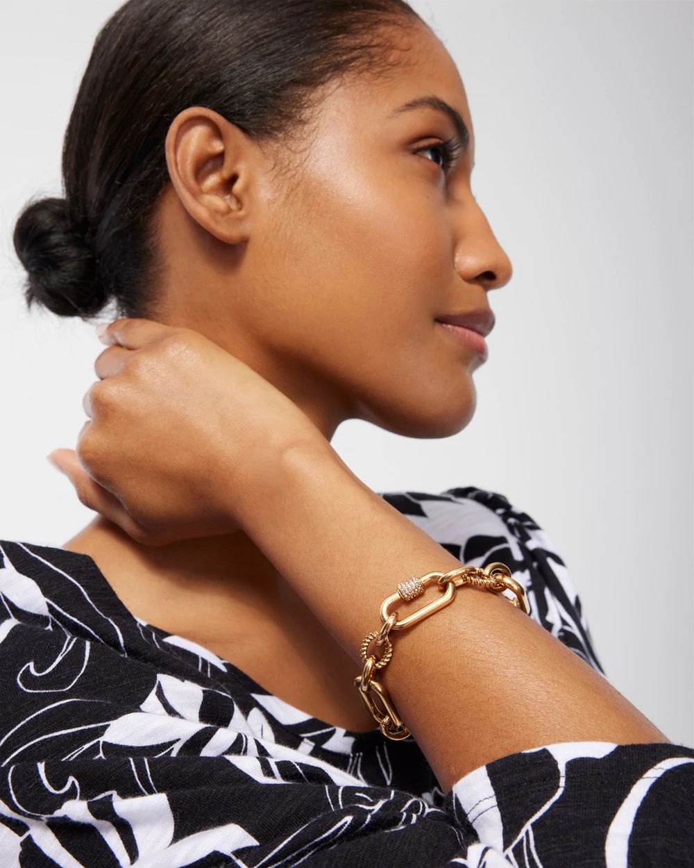 Gold Tone Carabiner Bracelet