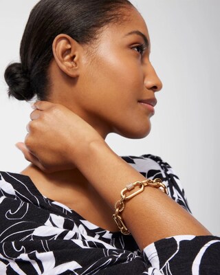 Gold Tone Carabiner Bracelet