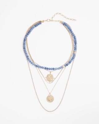 Blue Multistrand Convertible Necklace click to view larger image.