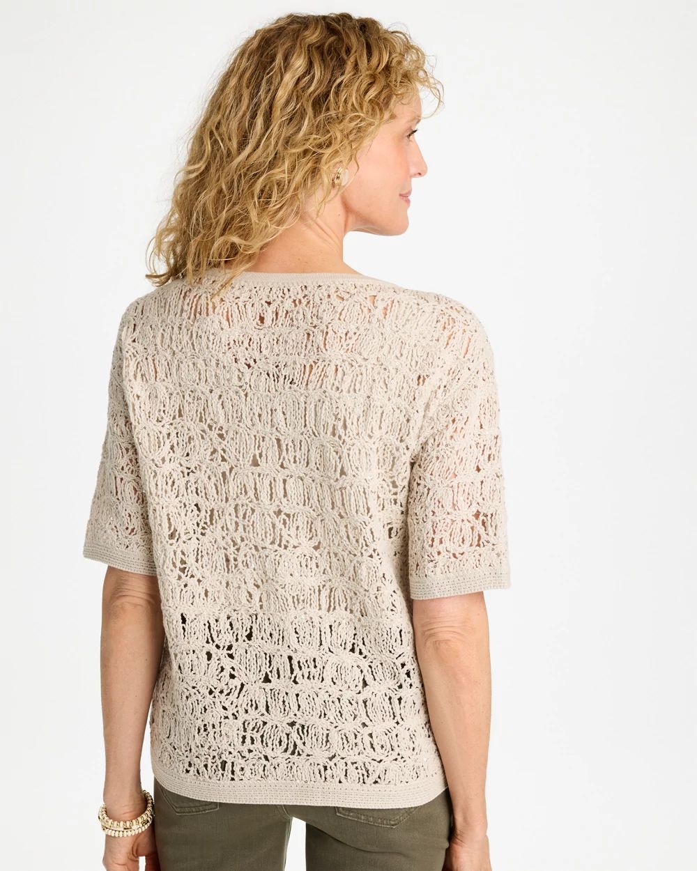 Cotton-Blend Dolman Pullover Sweater click to view larger image.