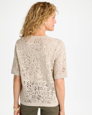 Cotton-Blend Dolman Pullover Sweater click to view larger image.