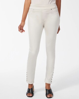 Studded Hem Pull-On Ankle Jeggings